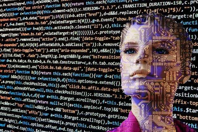 Mujer con inteligencia artificial